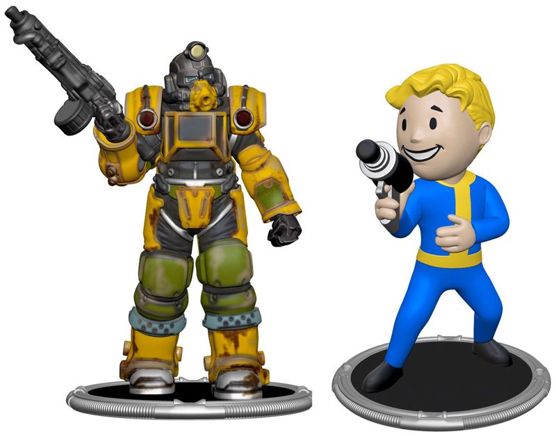 Fallout pack 2 figurines Set A Excavator &amp; Vault Boy (Gun) 7 cm