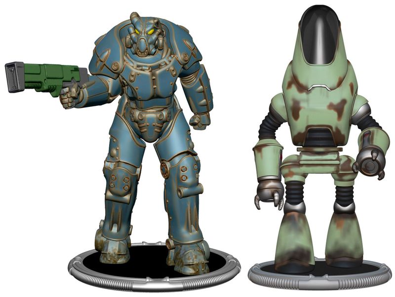 Fallout pack 2 figurines Set D X01 &amp; Protectron 7 cm