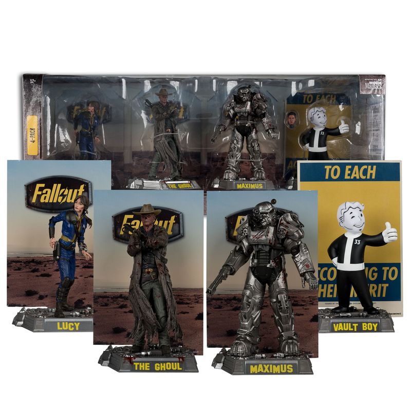 Fallout pack 4 statuettes PVC Movie Maniacs Lucy, Maximus, The Ghoul & Vault Boy 15 cm