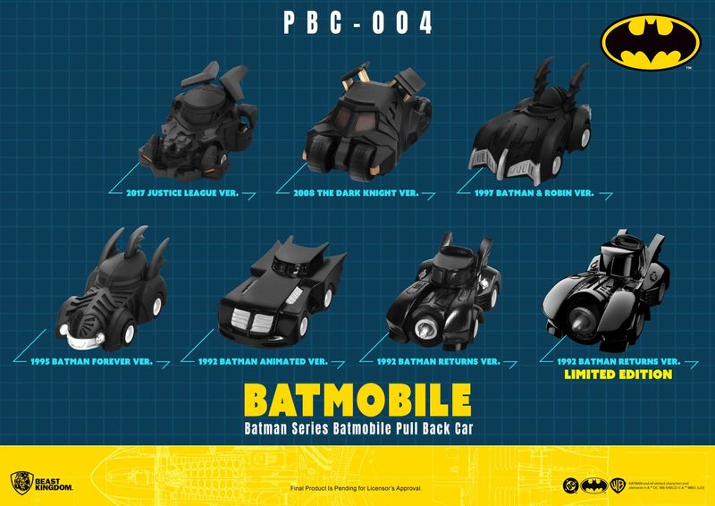 Batman Pull Back Car Series pack 6 voitures à friction Blind Box Batman Pull Back Car Series pack 6 voitures à friction Blind Box