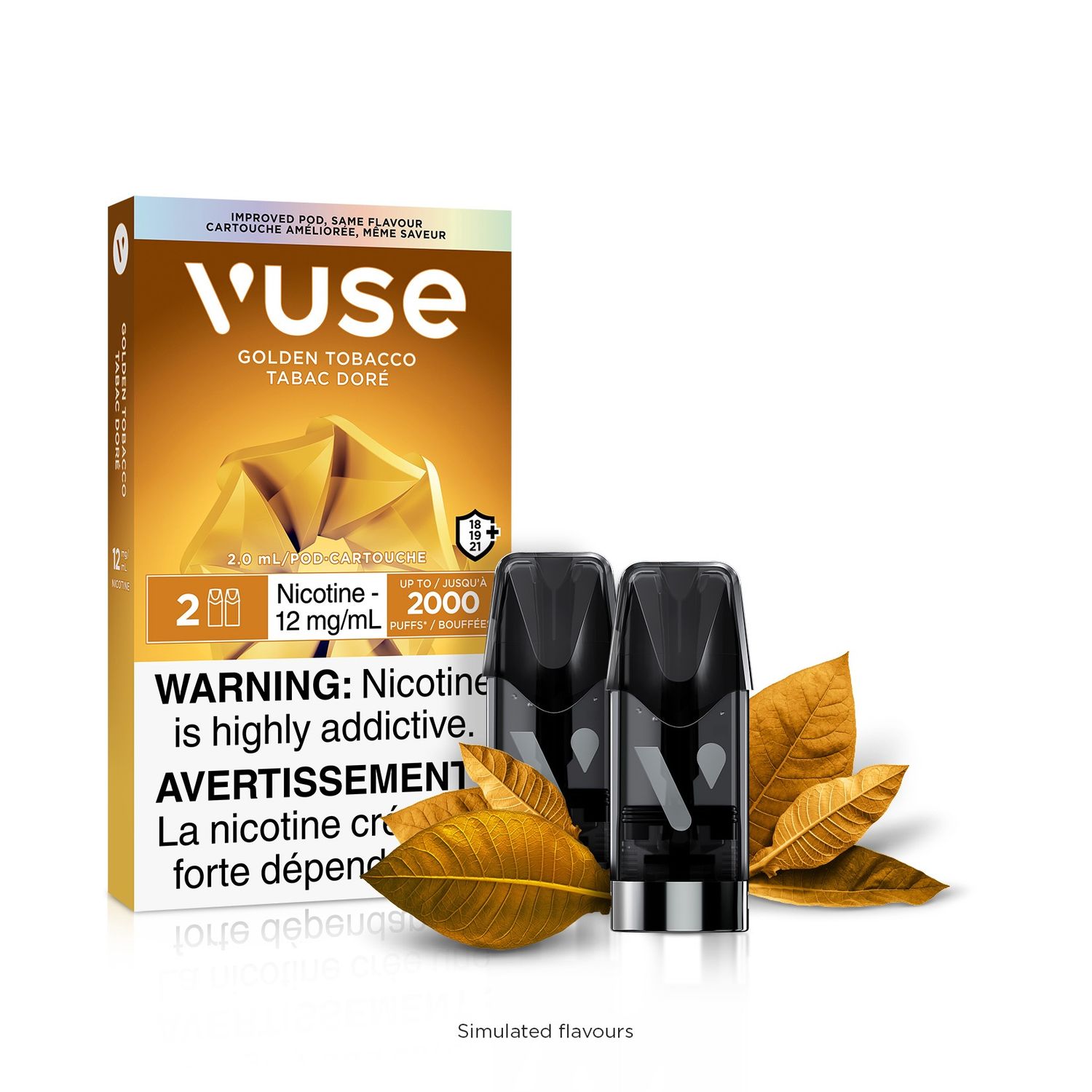VUSE EPODS FLAVOURS 10MG- ONTARIO, FLAVOURS: GOLDEN TOBACCO