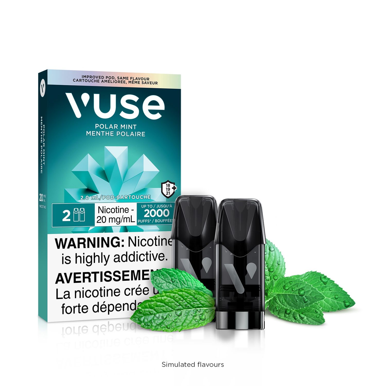 VUSE EPODS FLAVOURS 20MG- ONTARIO, FLAVOURS: POLAR MINT