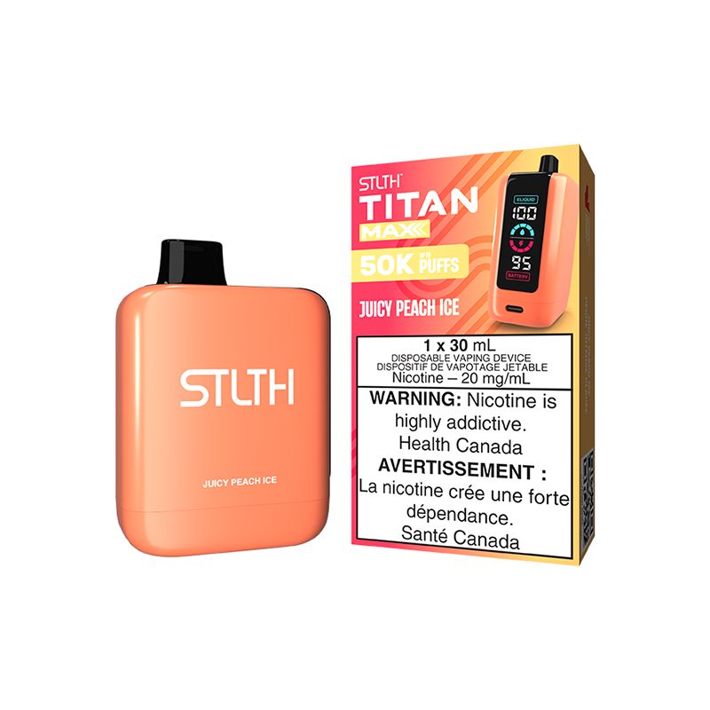 STLTH TITAN MAX DISPOSABLE (UP TO 50,000 PUFFS)-ONTARIO, FLAVOURS: JUICY PEACH ICE