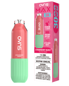 OVNS MAX 3K DISPOSABLE- ONTARIO, FLAVOURS: STRAWBERRY BURST
