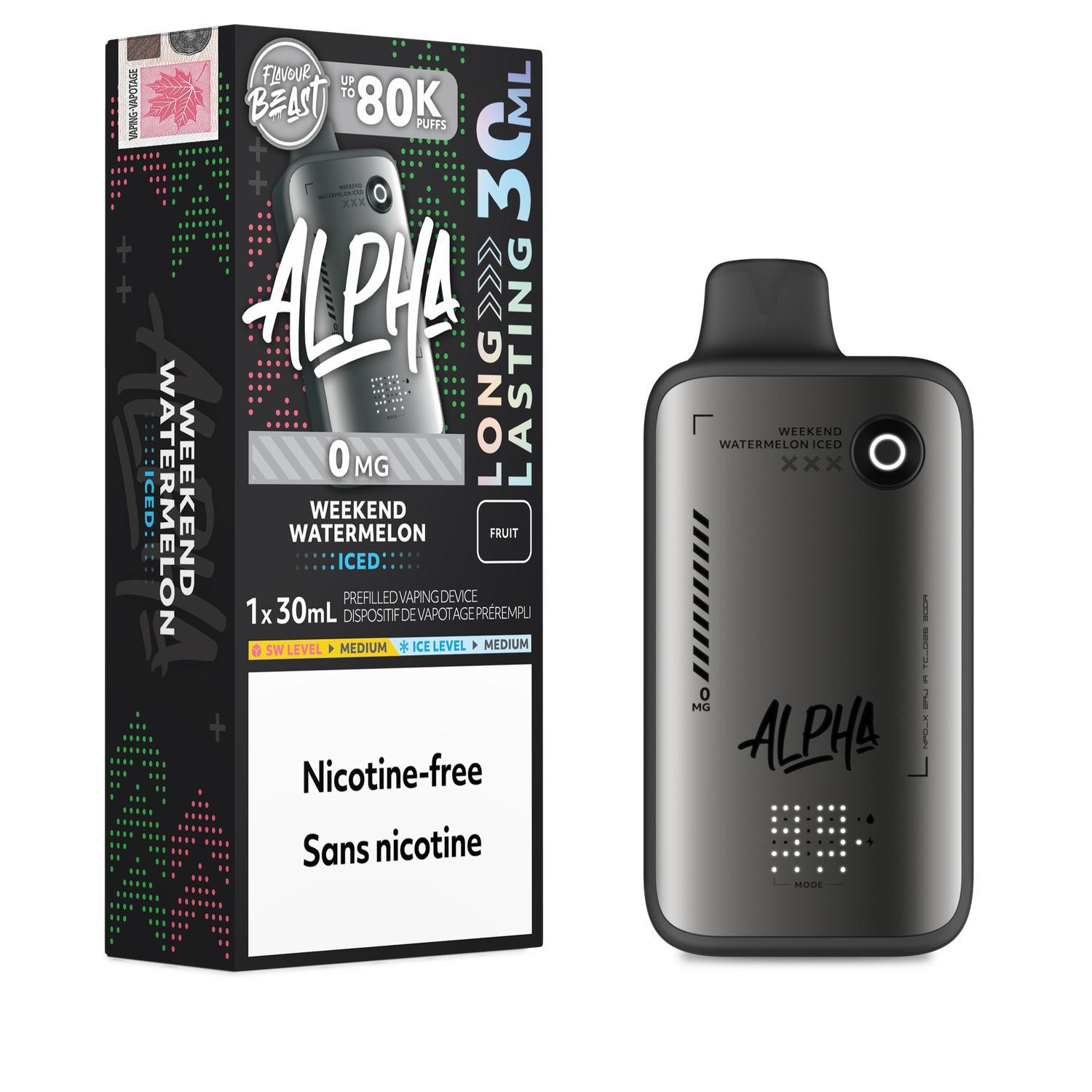 FLAVOUR BEAST ALPHA 80K PUFFS (ZERO NIC)-ONTARIO