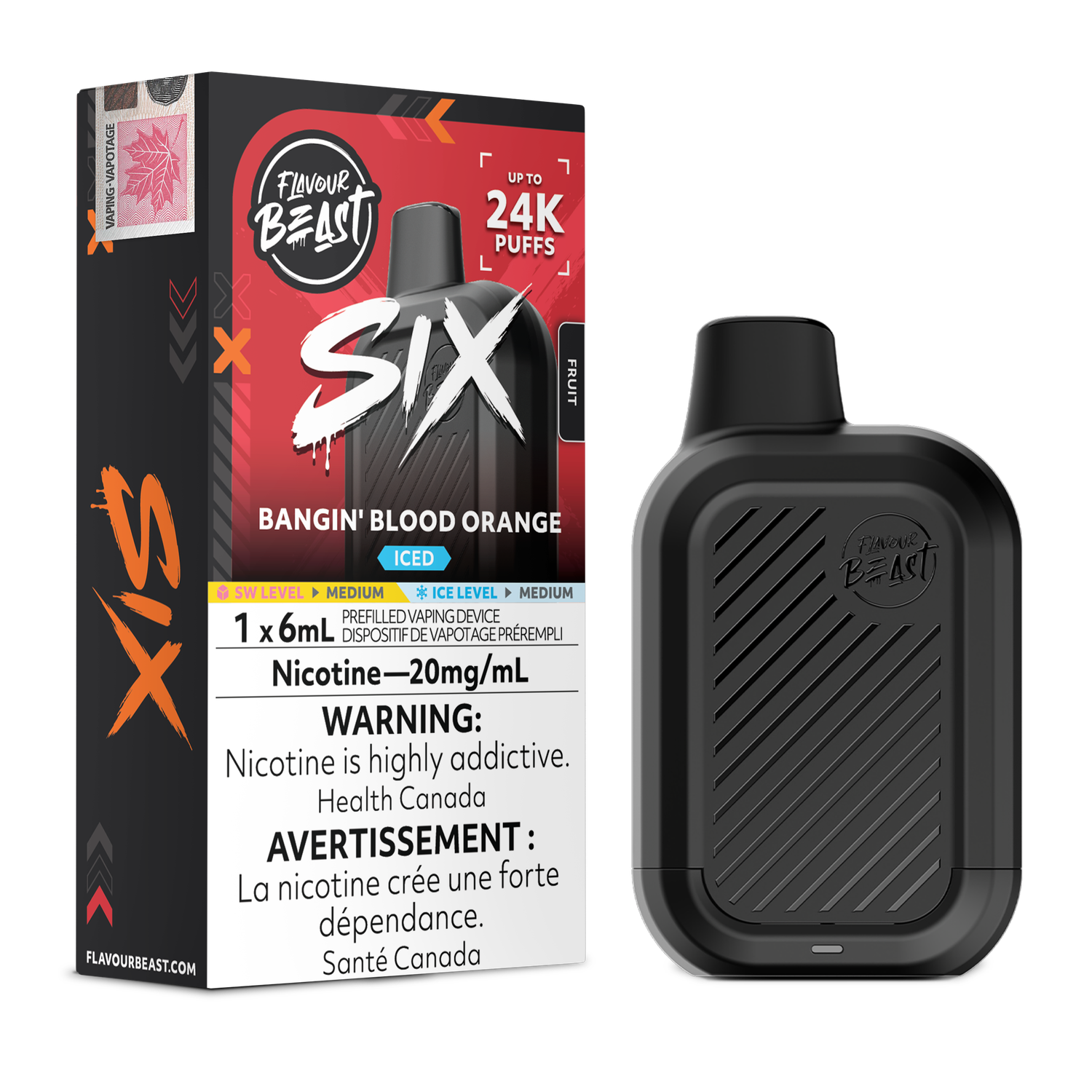 FLAVOUR BEAST SIX (24K PUFFS) DISPOSABLE- ONTARIO