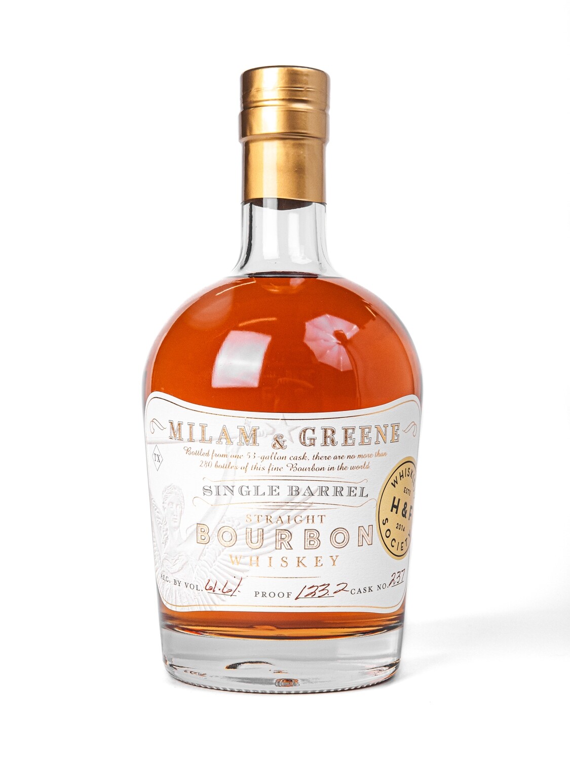 Milam &amp; Greene H&amp;F Single Barrel Bourbon · 750 ml