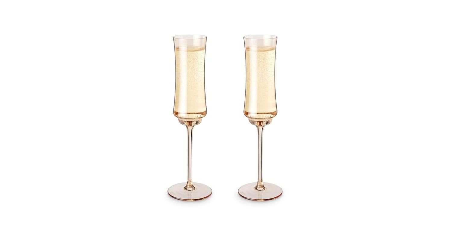 Twine Tulip Champagne Flute - Amber - set of 2