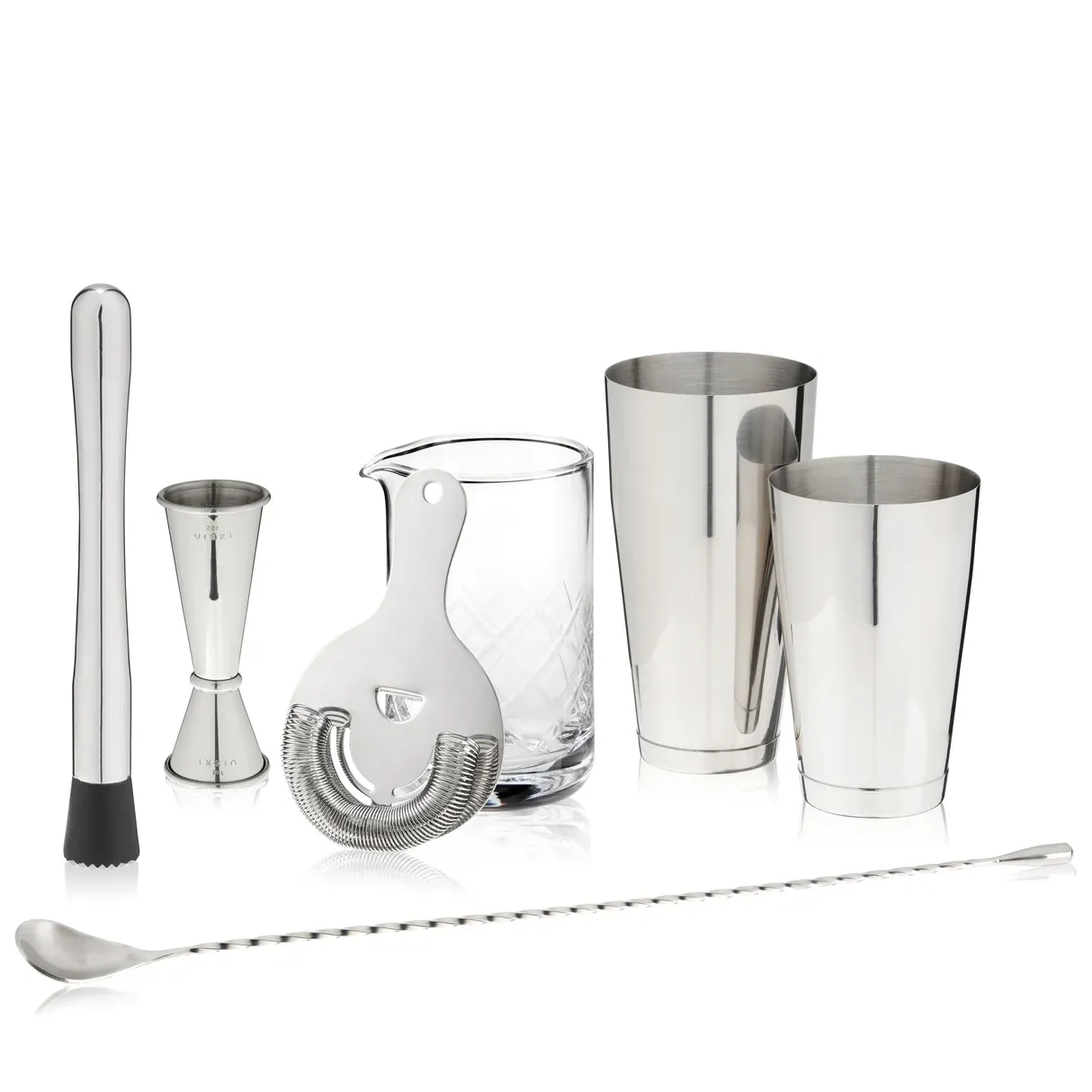 Viski 7 Piece Bar Essentials Set - Stainless Steel