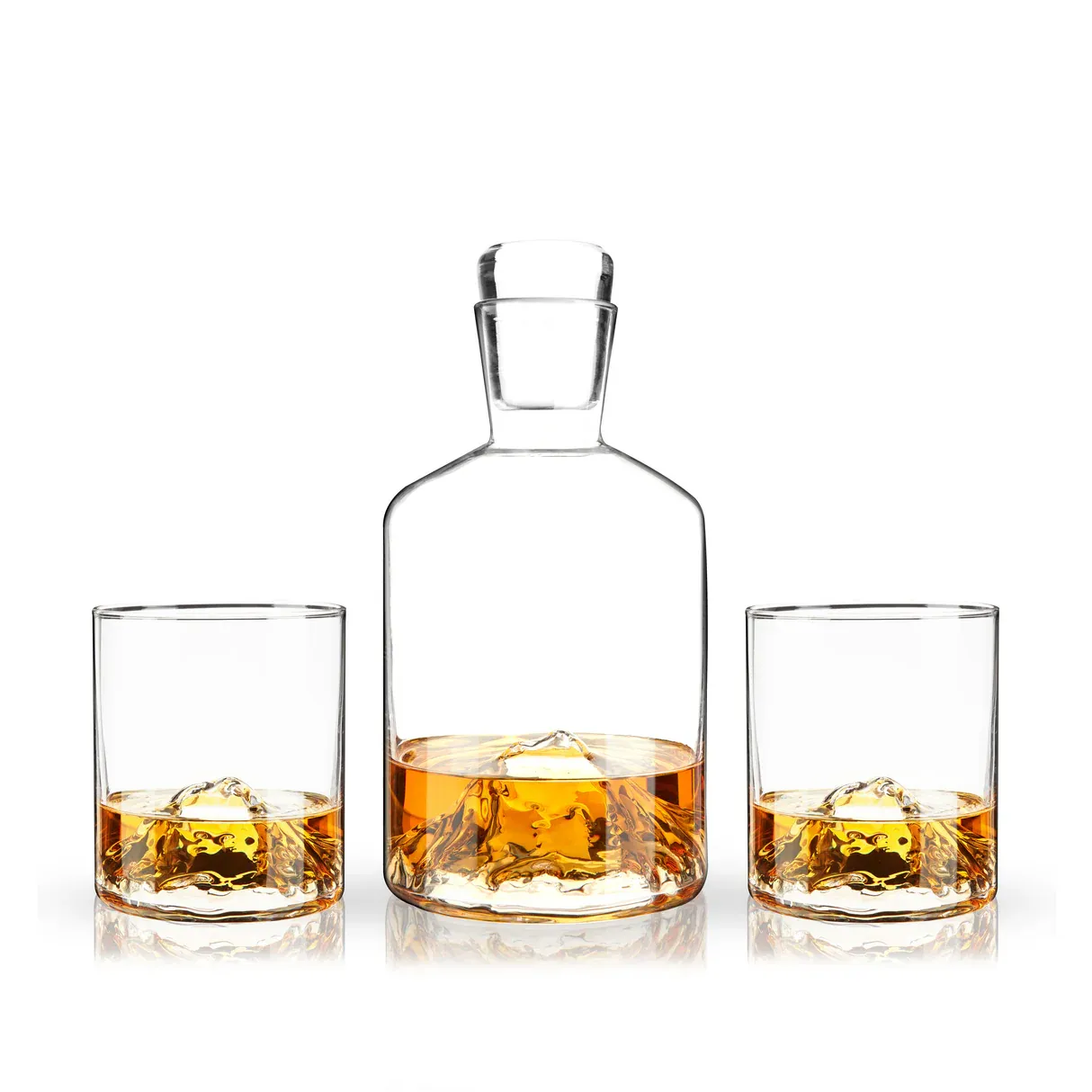 3 piece Mountain Crystal Decanter and Tumbler set