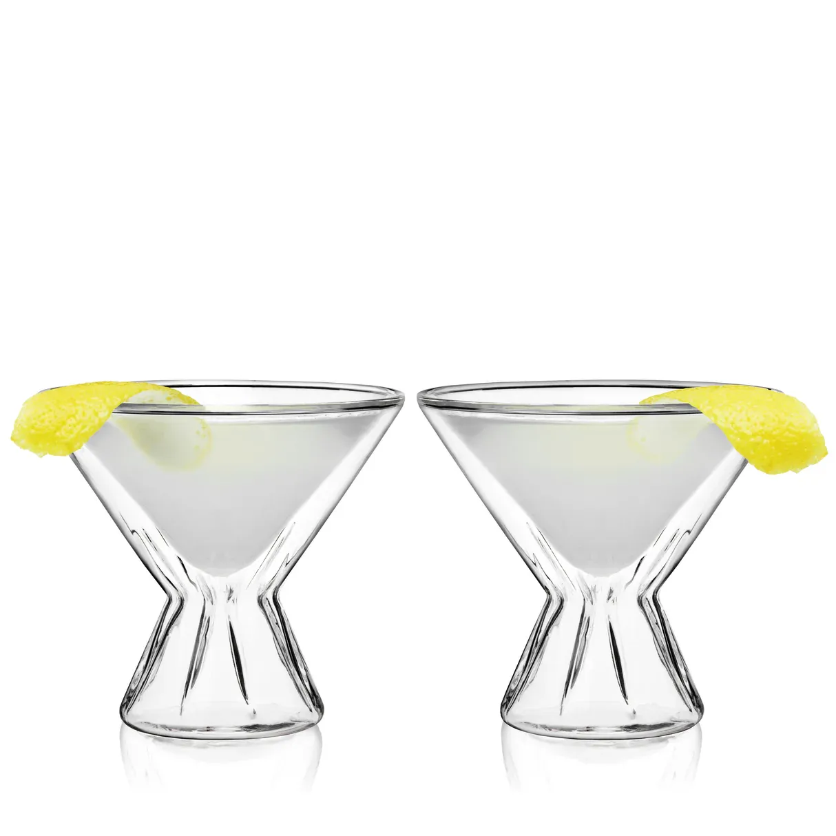 Double Walled Stemless Martini Glasses Viski