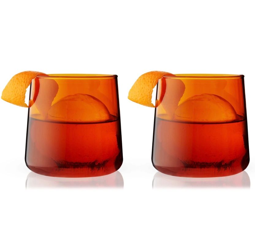 Viski Aurora Amber Tumblers set of 2
