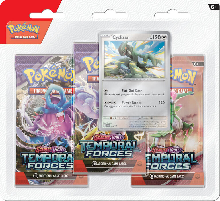 West&#39;s Sports Cards (WSC) Pokemon TEMPORAL FORCES [SV5] THREE PACK BLISTER