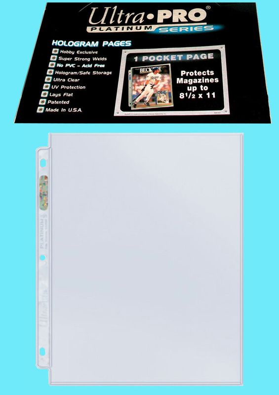 Ultra Pro Platinum Series 1-Pocket Page [One Page 8.5x11]

