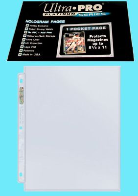 Ultra Pro Platinum Series 1-Pocket Page [One Page 8.5x11]

