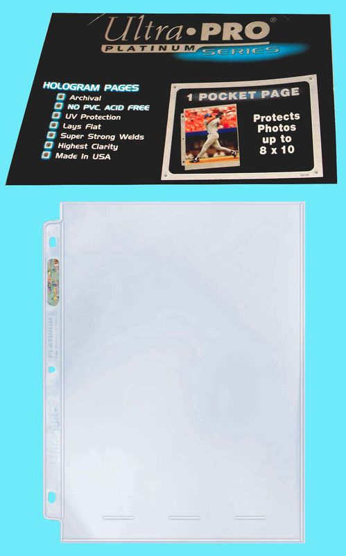 Ultra Pro Platinum Series 1-Pocket Page [One Page 8x10]

