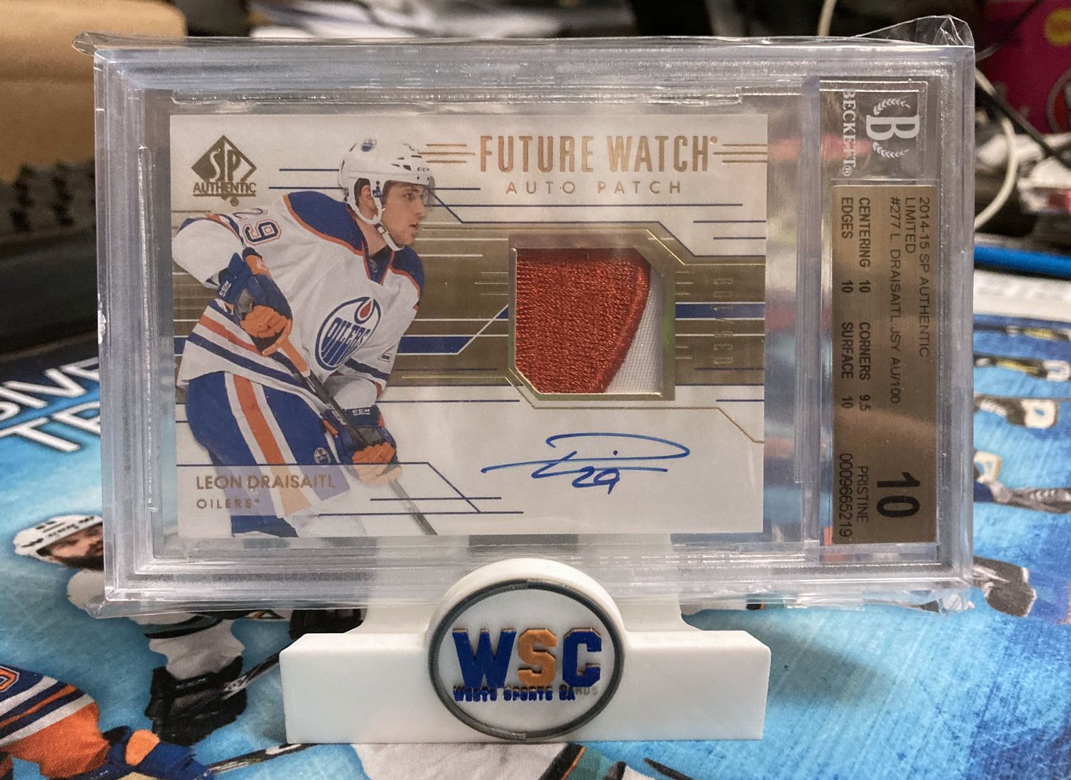 2014-15 LEON DRAISAITL FUTURE WATCH AUTO PATCH [036/100] BECKETT GRADED 10 | AUTOGRAPH 10