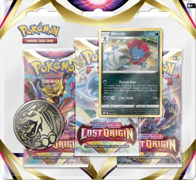 Pokemon Lost Origin | THREE PACK BLISTER [Weavile] SWSH11