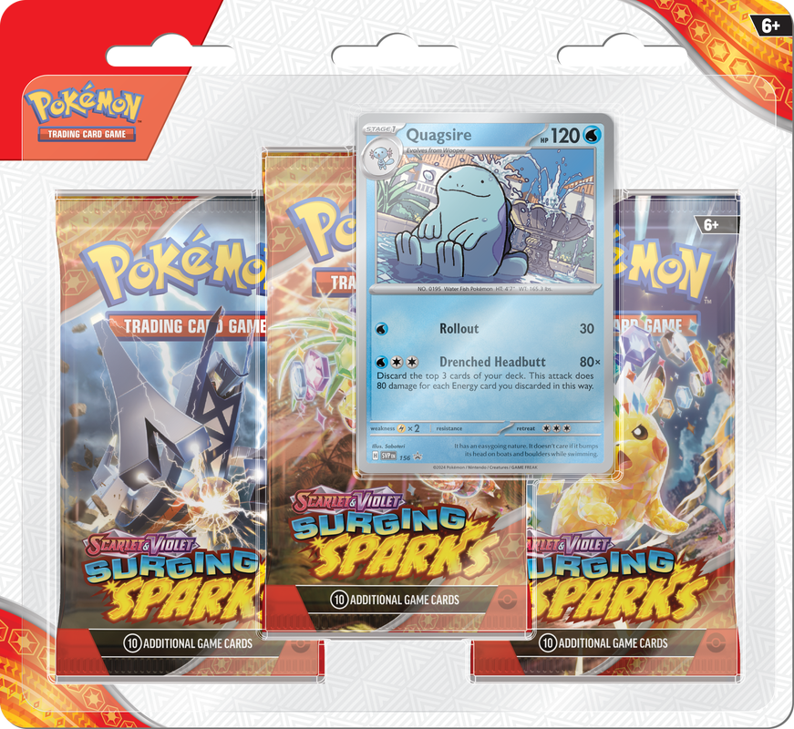 Pokemon Scarlet and Violet [SV8] SURGING SPARKS THREE PACK BLISTER