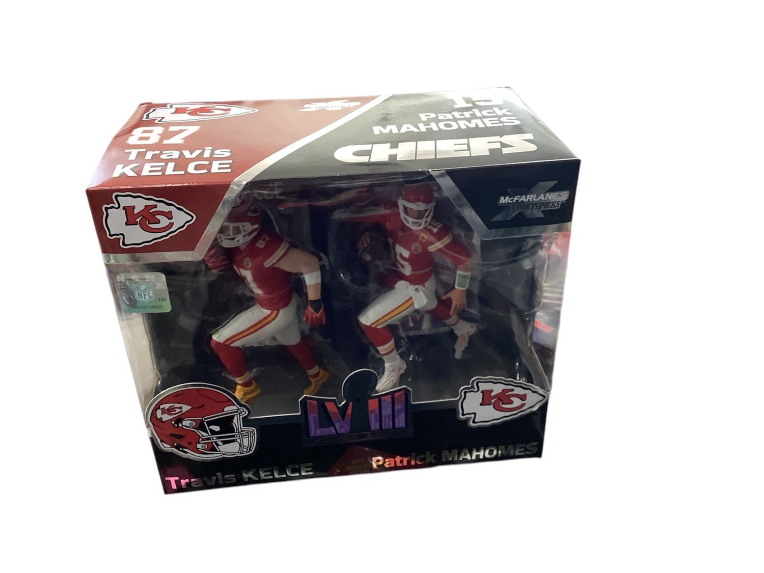 2024 McFarlane NFL SportsPicks Patrick Mahomes + Travis Kelce Figurines [2-PACK]