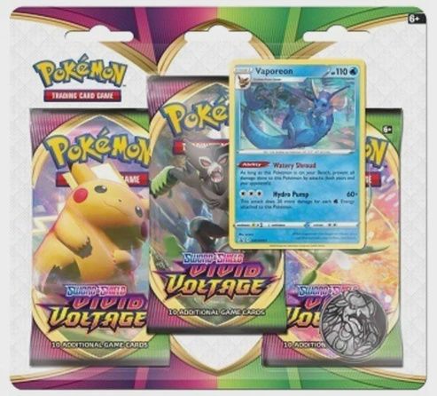 Pokemon Sword &amp; Shield - Vivid Voltage 3 Pack Blister