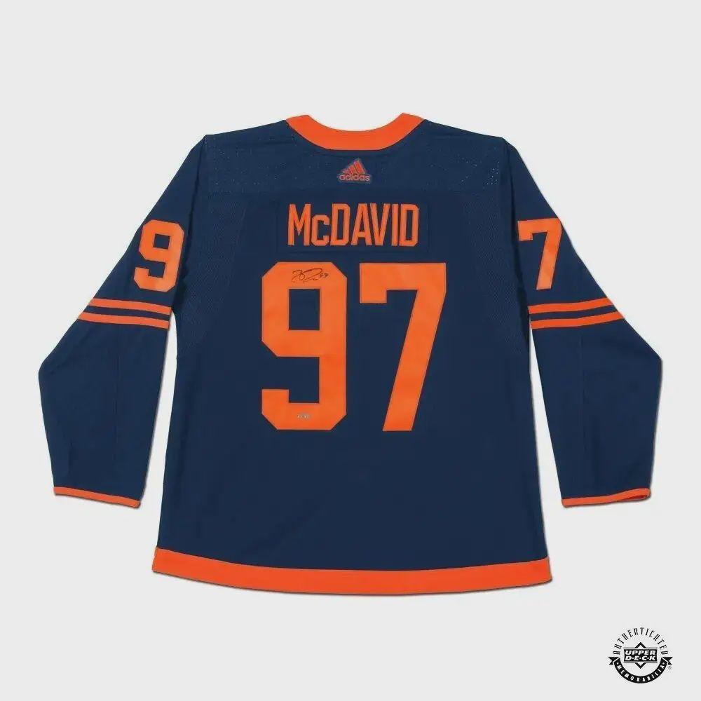 Connor McDavid Autographed Authentic Navy Adidas Edmonton Oilers Alternate Jersey