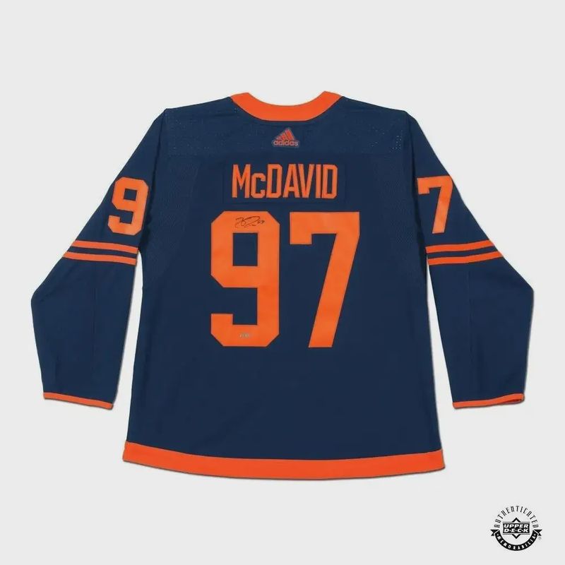 Connor McDavid Autographed Authentic Navy Adidas Edmonton Oilers Alternate Jersey