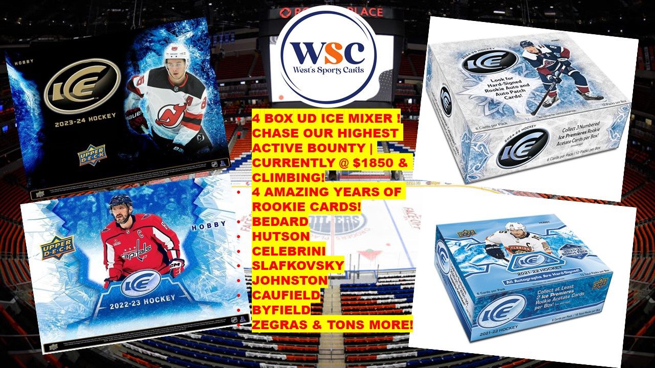 Break #5036 | 4 Box UD Ice Mixer Chase 4 YRS of RC&#39;s Bedard,Hutson,Celebrini ++ (21-22 to 24-25) **Team Random** ICE BOUNTY IS $1850!