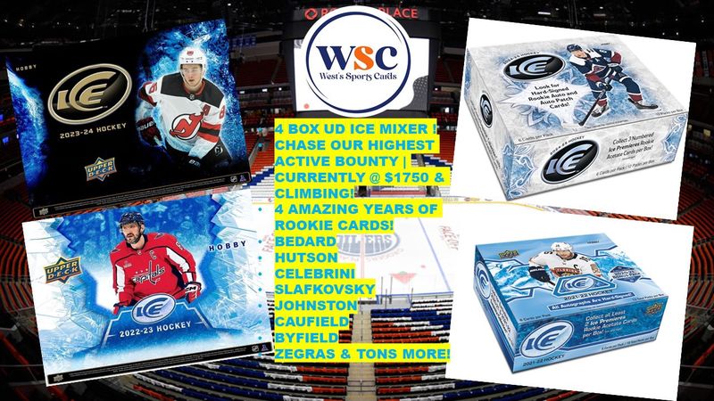 Break #5043 | 4 Box UD Ice Mixer Chase 4 YRS of RC&#39;s Bedard,Hutson,Celebrini ++ (21-22 to 24-25) **Team Random** ICE BOUNTY IS $1950!