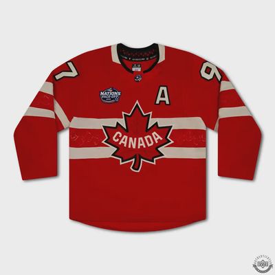Connor McDavid Autographed &amp; Inscribed “GW GOAL” Authentic 4 Nations Faceoff Red Team Canada Jersey