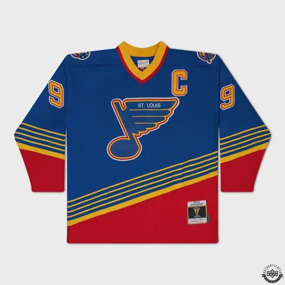 Wayne Gretzky Autographed Vintage Throwback Blue Mitchell &amp; Ness 1995 St. Louis Blues Jersey