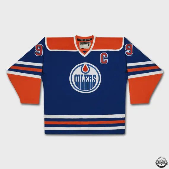 Wayne Gretzky Autographed Edmonton Oilers “Heroes of Hockey” Blue Adidas Jersey with 40th Anniversary Patch /99