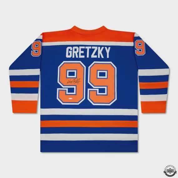 Wayne Gretzky Autographed Vintage Throwback Blue Mitchell &amp; Ness 1986-87 Edmonton Oilers Jersey