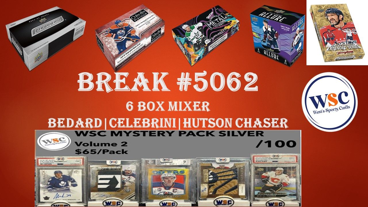 Break # 5062  | 6 Box Mixer Bedard Engrained + OPC Platinum + WSC Silver Mystery Pack + More!!! **Team Random** ANY 1/1 BOUNTY AT $1000