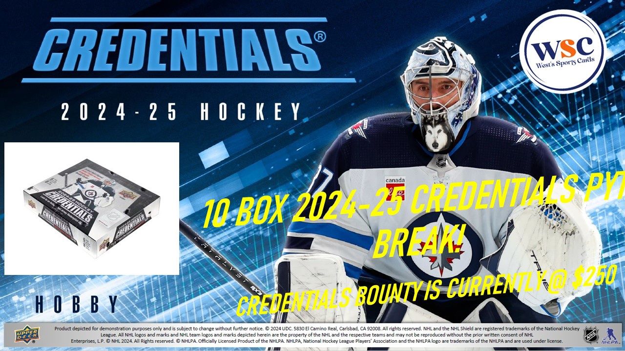 Break #5066 | 10 BOXES (1 CASE) 2024-25 UD CREDENTIALS HOCKEY ** PYT ** BOUNTY IS AT $250+