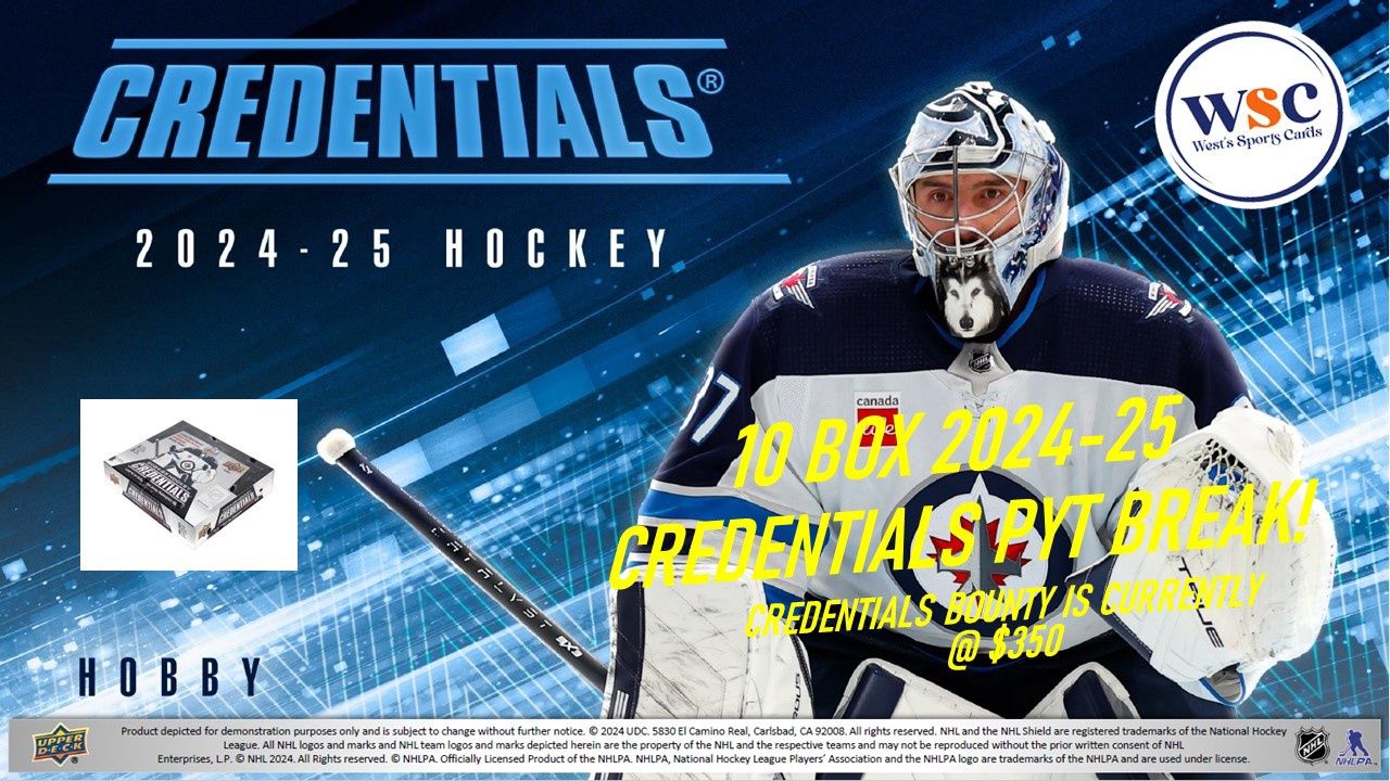 Break #5072 | 10 BOXES (1 CASE) 2024-25 UD CREDENTIALS HOCKEY ** PYT ** BOUNTY IS AT $350**