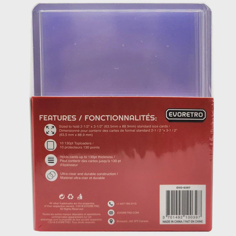 Evoretro 3” x 4” 130 Point Top Loaders (10/pack)