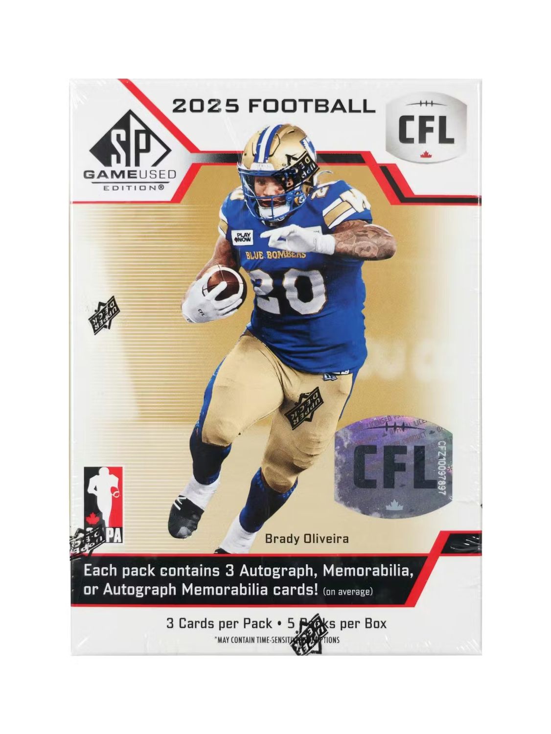 2025 SP Game Used CFL Football Hobby Box | Upper Deck