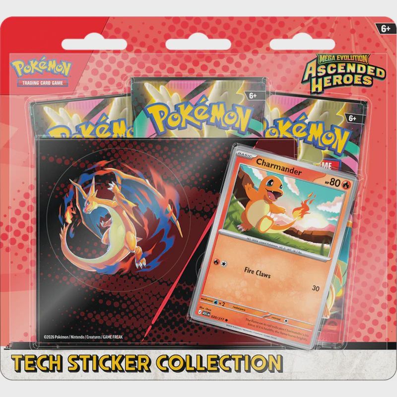 Pokemon Mega Evolution [ME2.5] Ascended Heroes Tech Sticker Collection Pack | Gastly ; Charmander