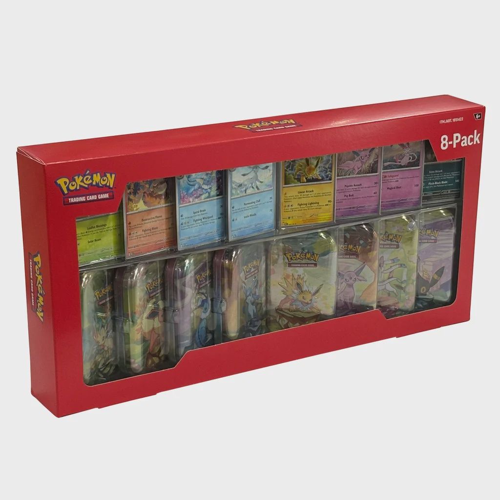 Pokemon Prismatic Evolution 8 Mini Tins + 8 Promo Cards