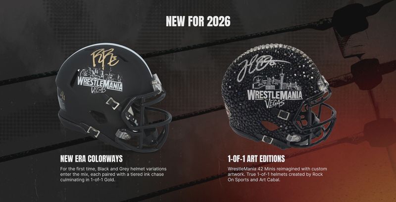 2026 Fanatics Under Wraps Wrestlemania 42 Autograph WWE Mini Helmet Box