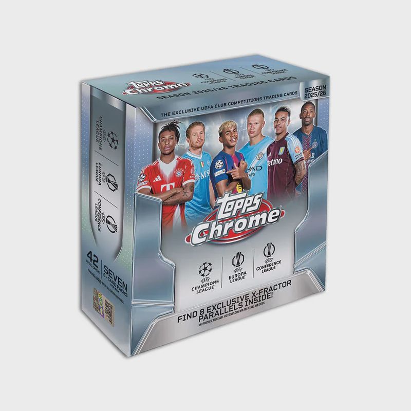 2025-26 Topps Chrome UEFA Club Competitions Soccer Mega Box