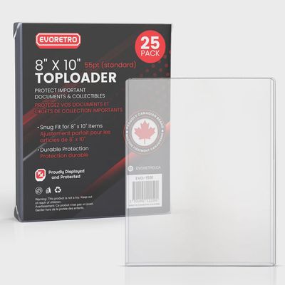 EVORETRO Hard Plastic Toploaders for Photos 8x10 Pack of 25
