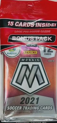 2020-21 Panini Mosaic Soccer UEFA Euro Cello Value Pack + Bonus Pack