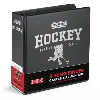 EVORETRO 3-Inch Trading Card Ring Binder | Hockey Album Black