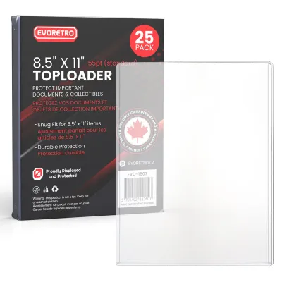 EVORETRO Hard Plastic Toploaders for Photos 8.5 x 11 Pack of 25