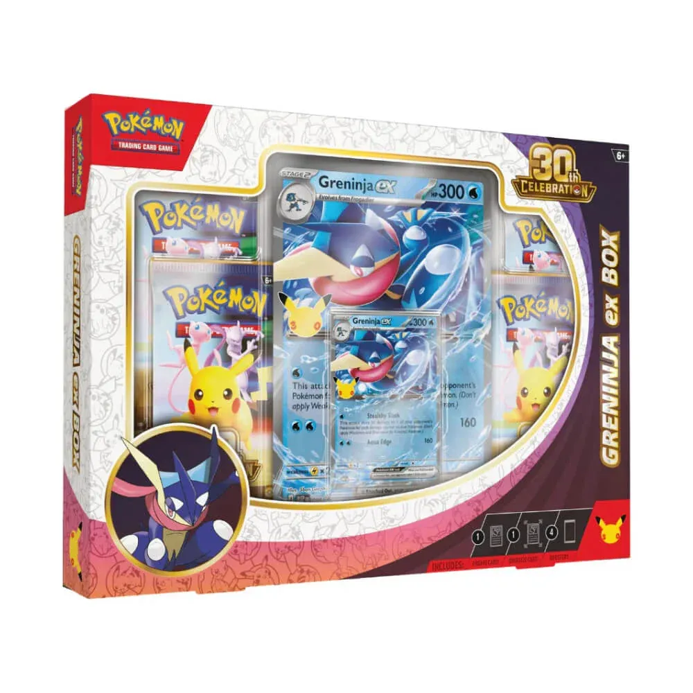 Pokémon TCG: 30th Anniversary Celebrations Greninja | Sylveon EX Box Pokémon TCG: 30th Anniversary Celebrations Greninja | Sylveon EX Box, Material: Greninja