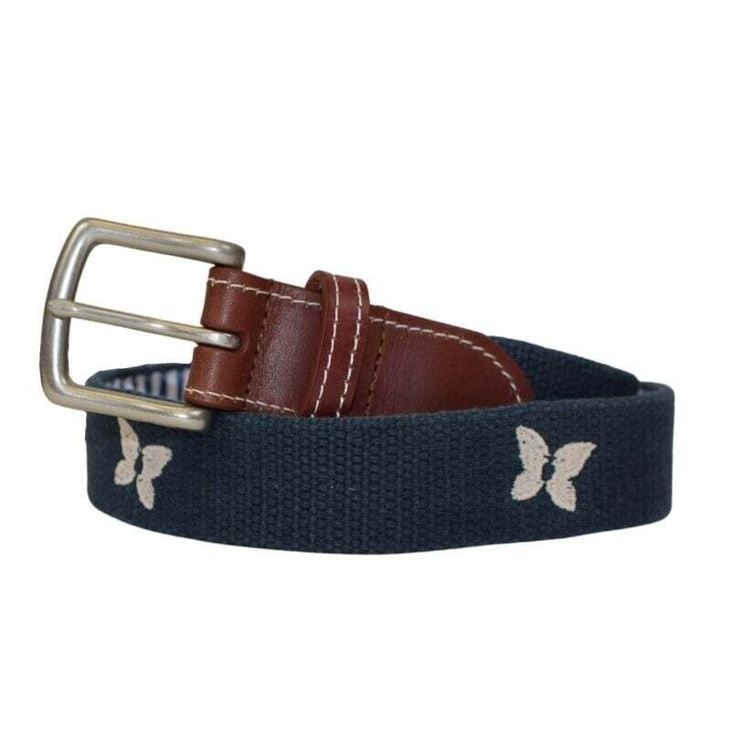 PETER MILLAR KAPALUA EMBROIDERED BELT (Sale on select colors), Size: 30, Color: PATRIOT NAVY