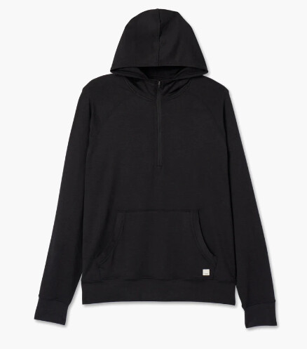 VUORI PONTO PERFORMANCE HOODIE, Color: BLACK HEATHER, Size: L, Season: -