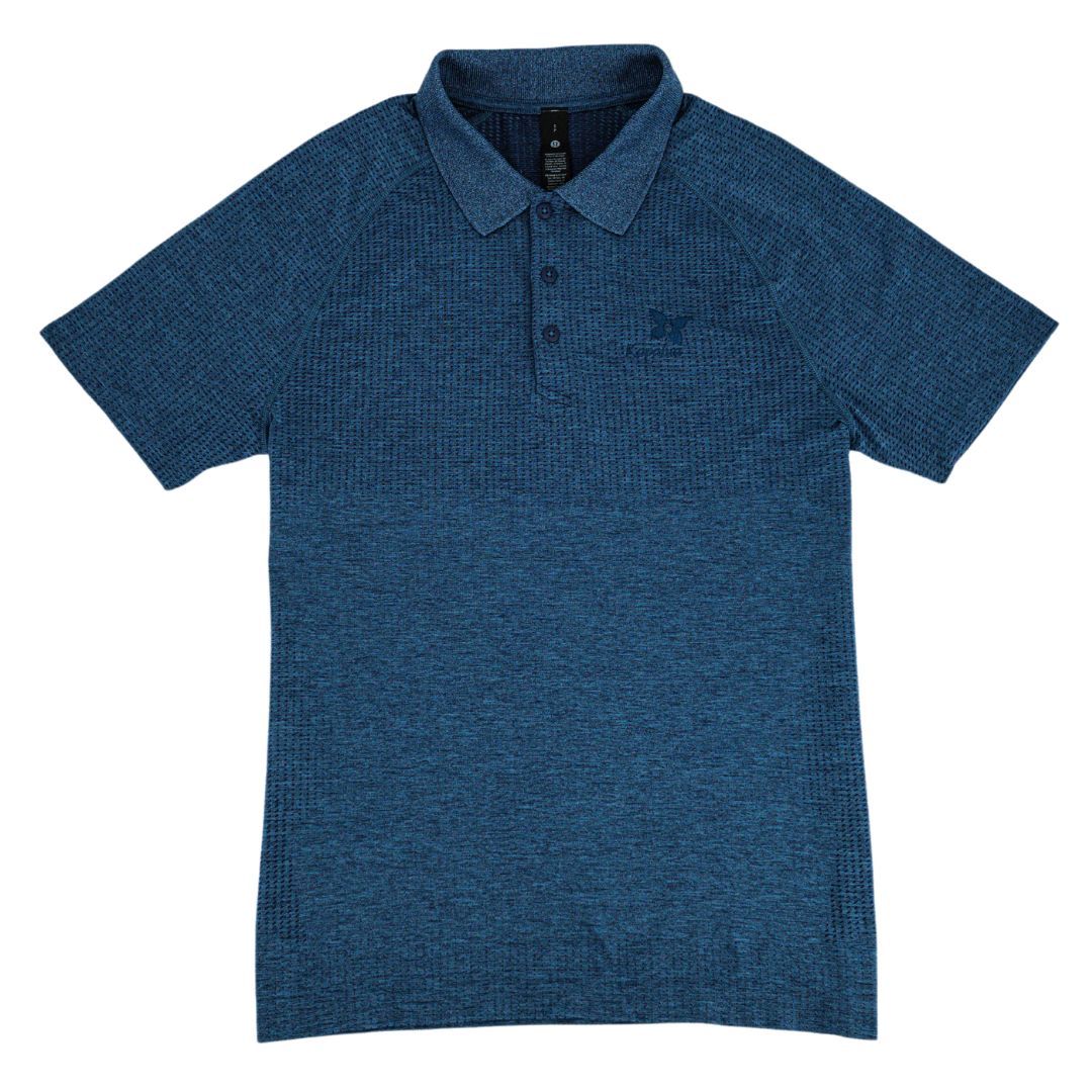 LULULEMON METAL VENT TECH POLO SHIRT, Color: NIGHT SEA/SOFT DENIM, Size: M